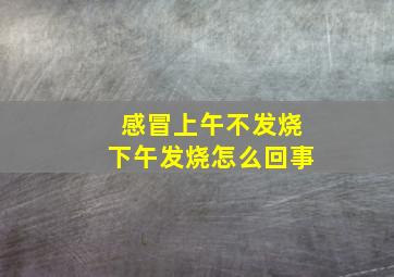 感冒上午不发烧下午发烧怎么回事