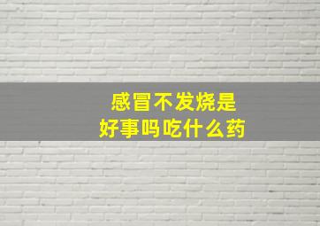 感冒不发烧是好事吗吃什么药