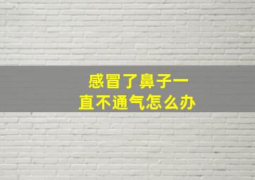 感冒了鼻子一直不通气怎么办