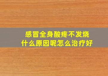 感冒全身酸疼不发烧什么原因呢怎么治疗好