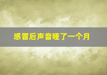 感冒后声音哑了一个月