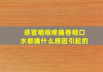 感冒咽喉疼痛吞咽口水都痛什么原因引起的