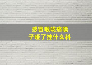 感冒喉咙痛嗓子哑了挂什么科