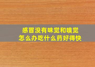 感冒没有味觉和嗅觉怎么办吃什么药好得快