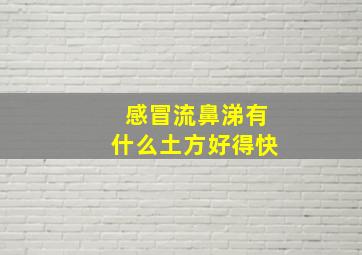 感冒流鼻涕有什么土方好得快