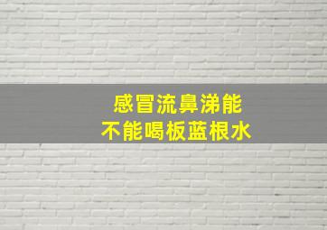 感冒流鼻涕能不能喝板蓝根水