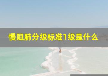 慢阻肺分级标准1级是什么