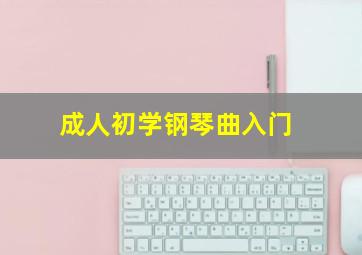 成人初学钢琴曲入门