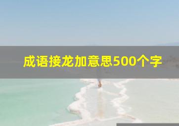 成语接龙加意思500个字