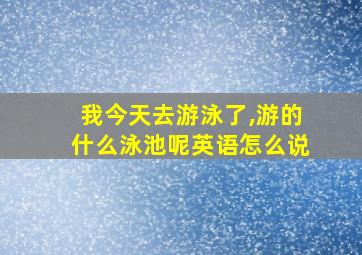 我今天去游泳了,游的什么泳池呢英语怎么说