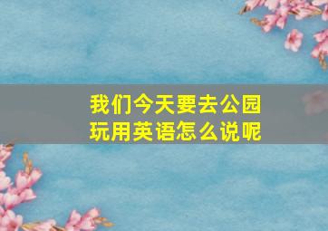 我们今天要去公园玩用英语怎么说呢