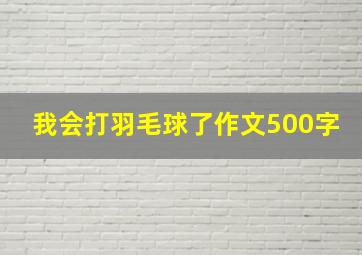 我会打羽毛球了作文500字