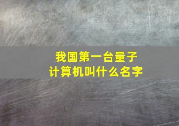 我国第一台量子计算机叫什么名字