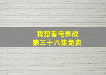 我想看电影战狼三十六集免费