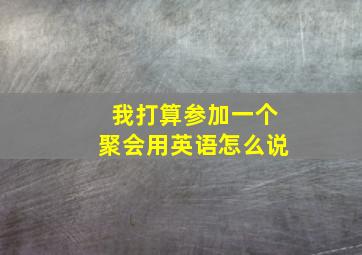 我打算参加一个聚会用英语怎么说