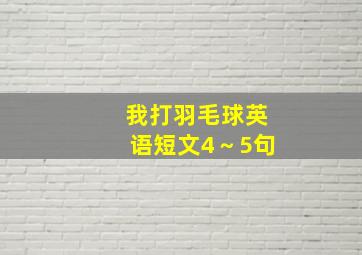 我打羽毛球英语短文4～5句