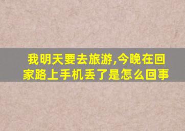 我明天要去旅游,今晚在回家路上手机丢了是怎么回事