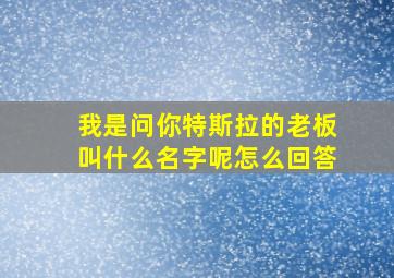 我是问你特斯拉的老板叫什么名字呢怎么回答