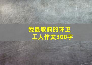 我最敬佩的环卫工人作文300字