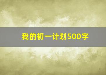 我的初一计划500字