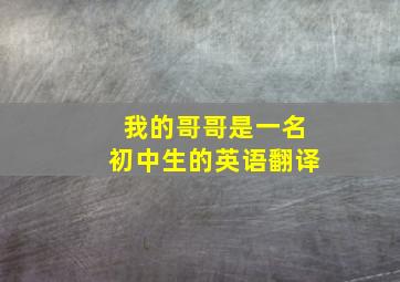 我的哥哥是一名初中生的英语翻译