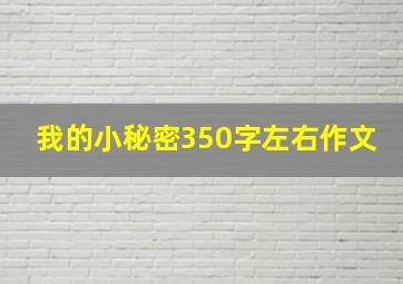 我的小秘密350字左右作文