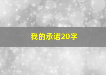 我的承诺20字