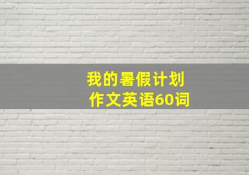 我的暑假计划作文英语60词