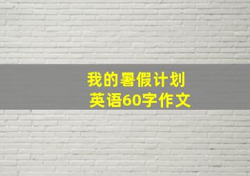 我的暑假计划英语60字作文