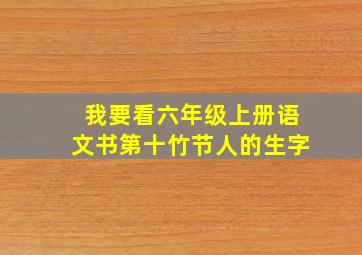 我要看六年级上册语文书第十竹节人的生字