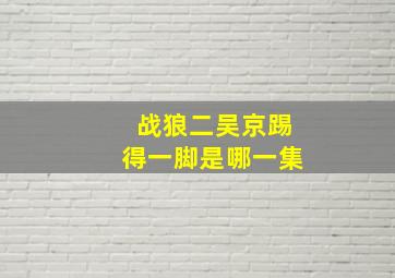 战狼二吴京踢得一脚是哪一集