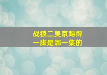 战狼二吴京踢得一脚是哪一集的