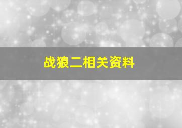 战狼二相关资料