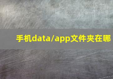 手机data/app文件夹在哪