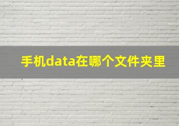 手机data在哪个文件夹里