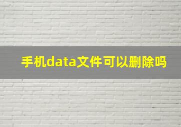 手机data文件可以删除吗