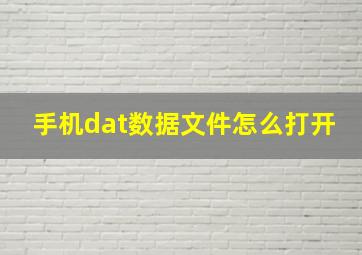 手机dat数据文件怎么打开