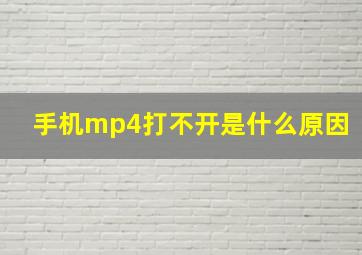 手机mp4打不开是什么原因