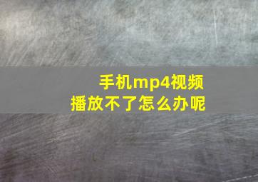 手机mp4视频播放不了怎么办呢