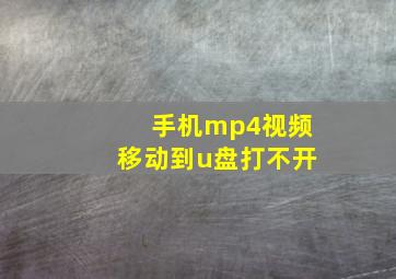 手机mp4视频移动到u盘打不开