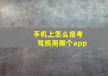 手机上怎么报考驾照用哪个app