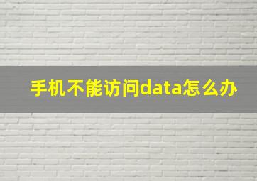 手机不能访问data怎么办