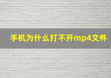 手机为什么打不开mp4文件