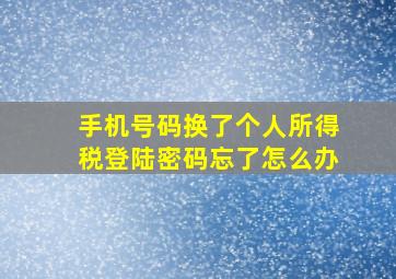 手机号码换了个人所得税登陆密码忘了怎么办