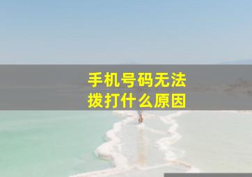 手机号码无法拨打什么原因