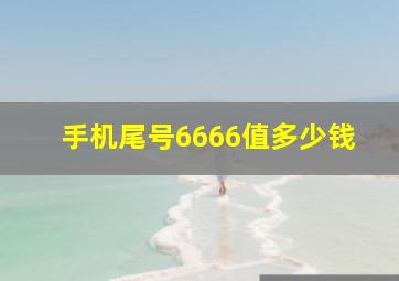 手机尾号6666值多少钱