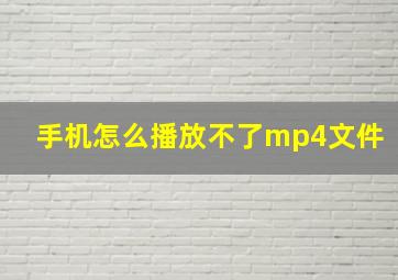 手机怎么播放不了mp4文件