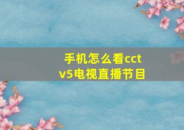 手机怎么看cctv5电视直播节目