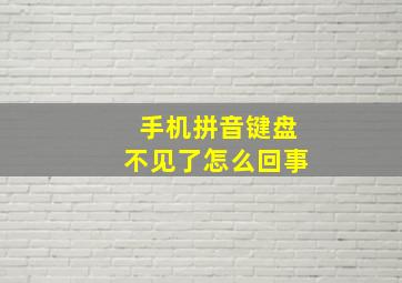 手机拼音键盘不见了怎么回事