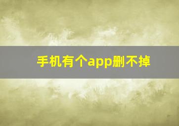 手机有个app删不掉